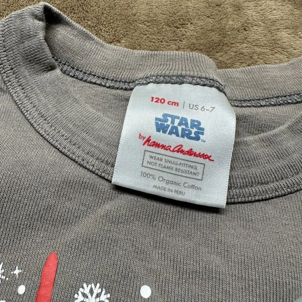 3 Sets Hanna Andersson Star Wars Pajamas Lot Long Johns Size 6–7 Organic Cotton